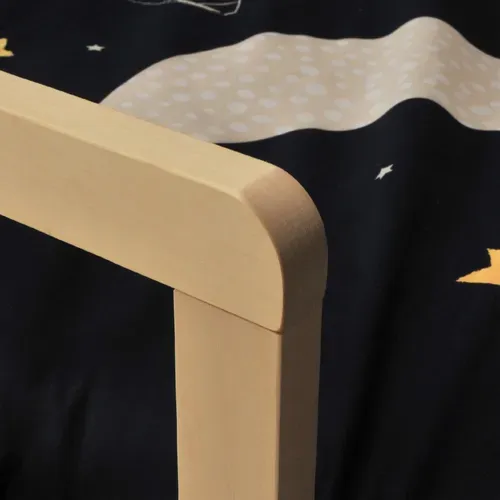 Lit 70x140 Pilou Avec Sommier Et Matelas/ Blanc Et Naturel