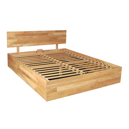 Lit coffre 160x200 cm en chêne massif OWEN