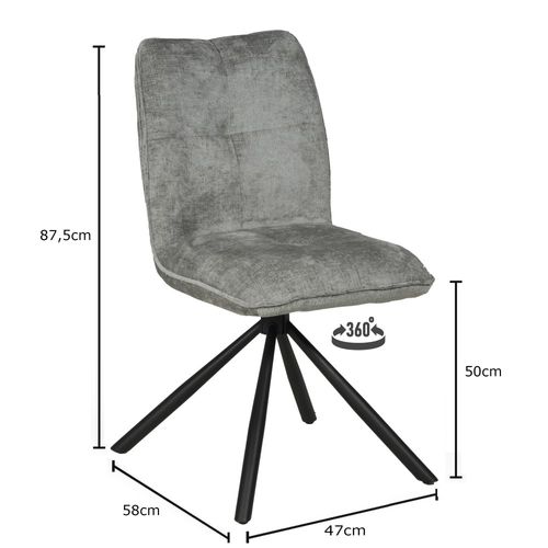 Chaise Pivotante De Salle à Manger Cortina / Gris Clair