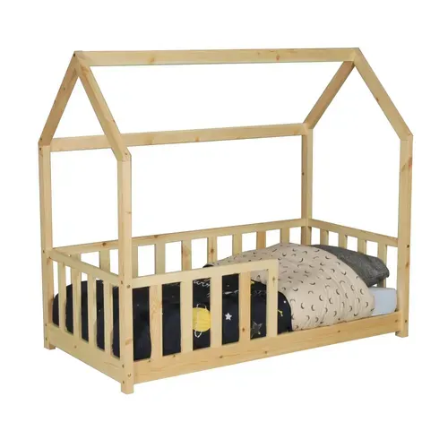 Lit Cabane Kiwi 70x140 Avec Sommier Et Matelas /naturel