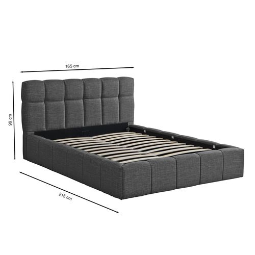 Lit Coffre 140x190 Cm Elias + Sommier / Gris Foncé
