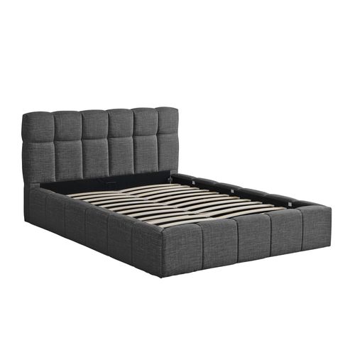 Lit Coffre 140x190 Cm Elias + Sommier / Gris Foncé
