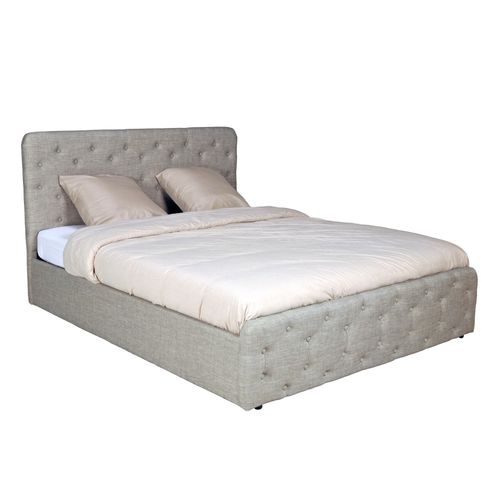 Lit Coffre 140x190 Cm Eden + Sommier / Gris Clair