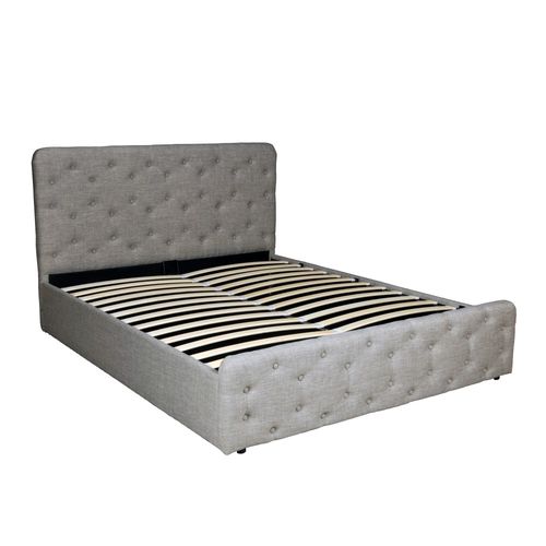 Lit Coffre 140x190 Cm Eden + Sommier / Gris Clair