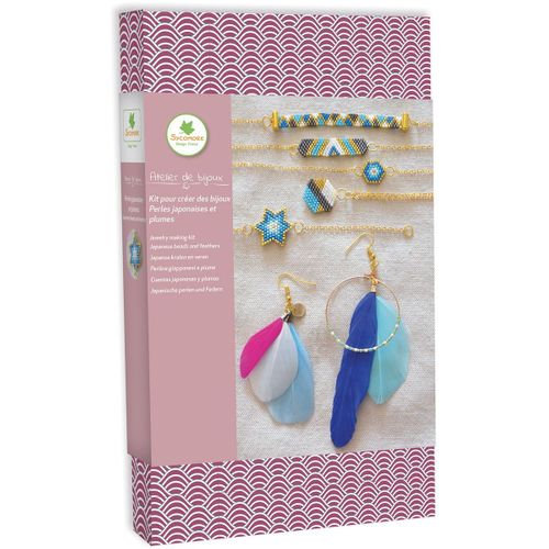 Kit Création Bijoux Perles Japonaises Et Plumes - Dès 12 Ans, Fils Et Accessoires