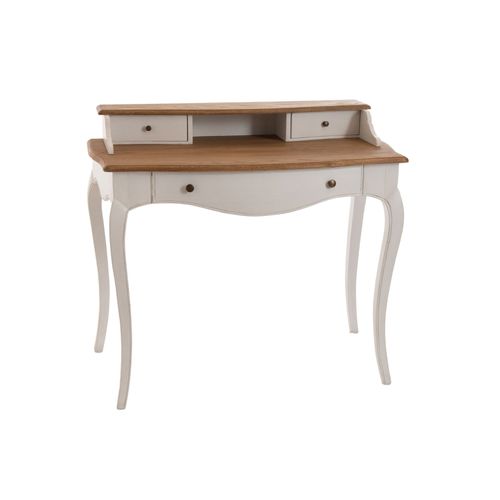 Bureau Secrétaire En Bois Blanc Shabby Chic - Betsy