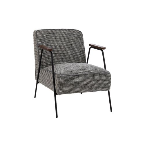 Fauteuil Vintage En Tissu Chiné Et Pieds Métal - Sintra