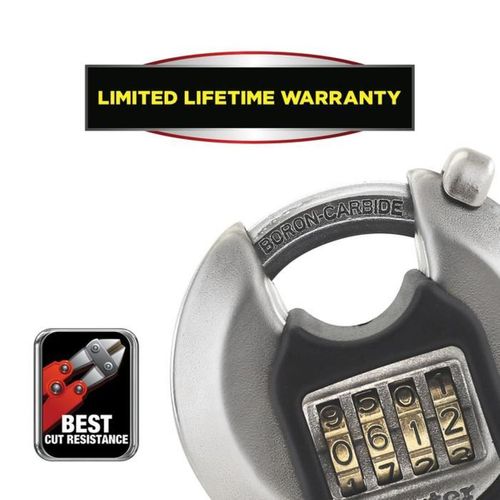 Cadenas Disque Inox 70 Mm - Anse Boron 10 Mm, Combinaison 4 Chiffres