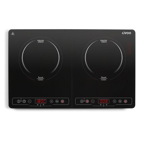 Table à Induction Posable 2 Feux 3500w Noir Doc236