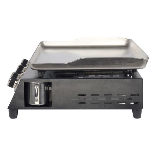 Plancha Gaz En Acier Inoxydable, 3 Brûleurs Inox, Gaz Propane - DOC249 noir