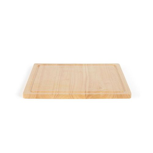 Planche à Découper XXL 46 X 46 X 2 Cm En Bois D'hévéa Avec Rigole