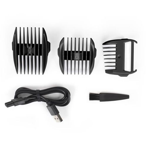 Tondeuse Aspirante Sans Fil - Cheveux / Barbe Et Corps -3 Sabots - 50 Min - 5 W / 600 Mah