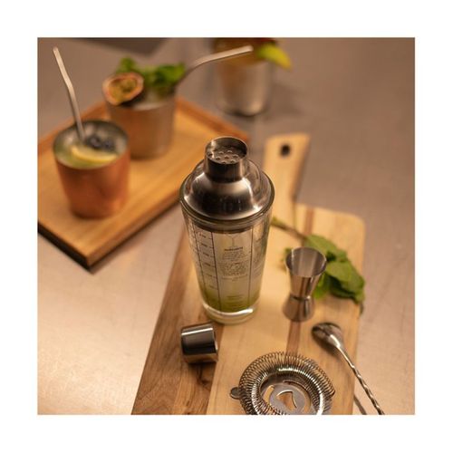 Set à Cocktails Gs156 - Shaker Verre 400 Ml Et 3 Accessoires Inox