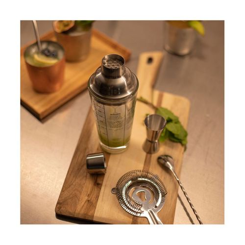 Set à Cocktails Gs156 - Shaker Verre 400 Ml Et 3 Accessoires Inox