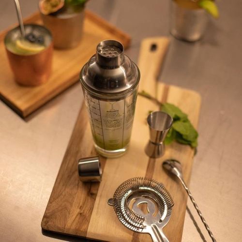 Set à Cocktails Gs156 - Shaker Verre 400 Ml Et 3 Accessoires Inox