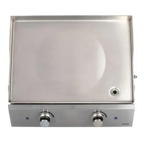 Plancha Électrique Inox 2800 W 51 X 36 Cm, 2 Thermostats, 6 Personnes