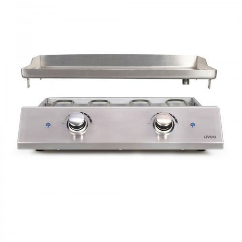 Plancha Électrique Inox 2800 W 51 X 36 Cm, 2 Thermostats, 6 Personnes