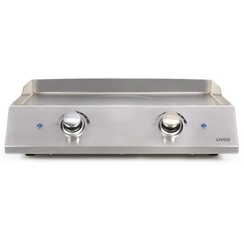 Plancha Électrique Inox 2800 W 51 X 36 Cm, 2 Thermostats, 6 Personnes