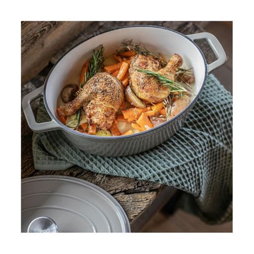 Cocotte Ovale 4,5 L En Fonte Émaillée - 29 X 22 Cm, Beige