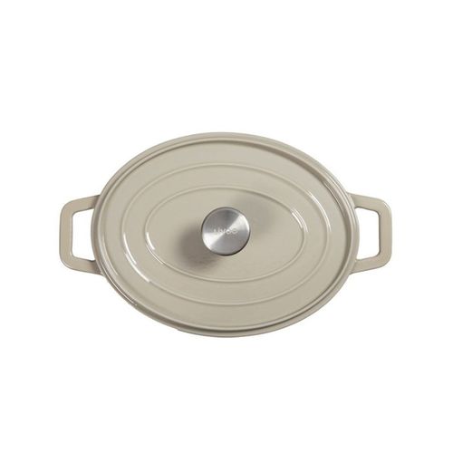 Cocotte Ovale 4,5 L En Fonte Émaillée - 29 X 22 Cm, Beige
