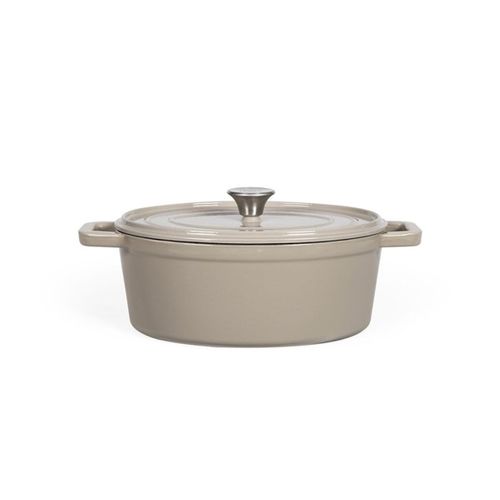 Cocotte Ovale 4,5 L En Fonte Émaillée - 29 X 22 Cm, Beige