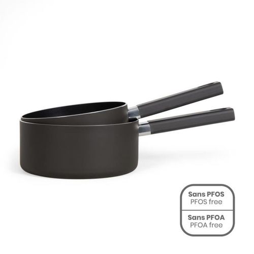 Set De 2 Casseroles 18/20 Cm - Aluminium Antiadhésif Sans Pfoa/pfos, Induction