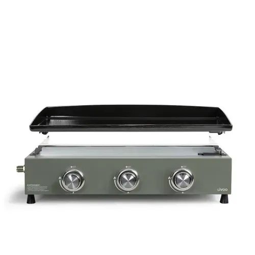 Plancha Gaz - Doc324 - 3 Brûleurs - Vert / Noir