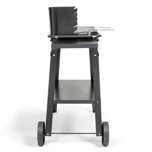 Barbecue à Charbon - Doc328 - Inox - Surface De Cuisson 48,5 X 28,8 Cm - Hauteur Réglable 70-84 Cm