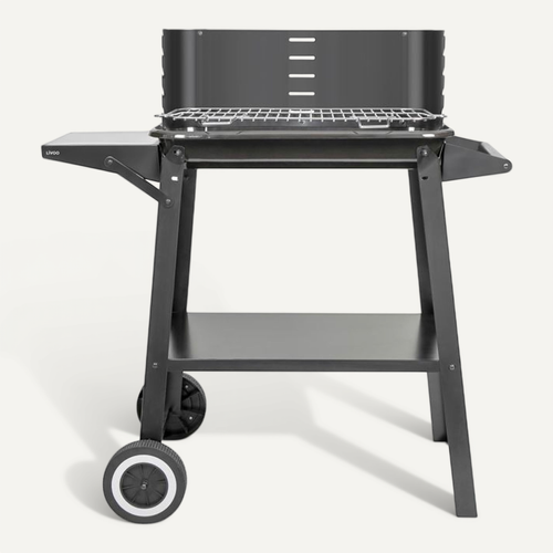 Barbecue à Charbon - Doc328 - Inox - Surface De Cuisson 48,5 X 28,8 Cm - Hauteur Réglable 70-84 Cm