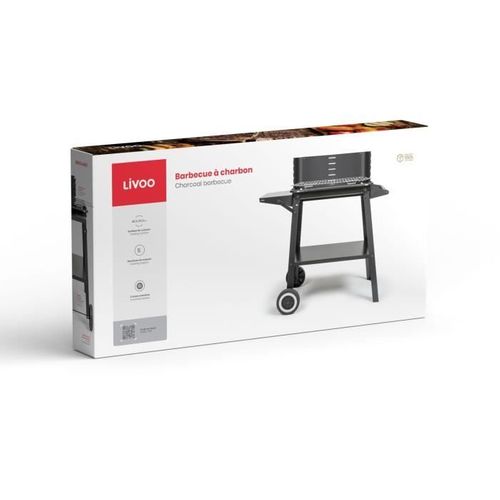 Barbecue à Charbon - Doc328 - Inox - Surface De Cuisson 48,5 X 28,8 Cm - Hauteur Réglable 70-84 Cm
