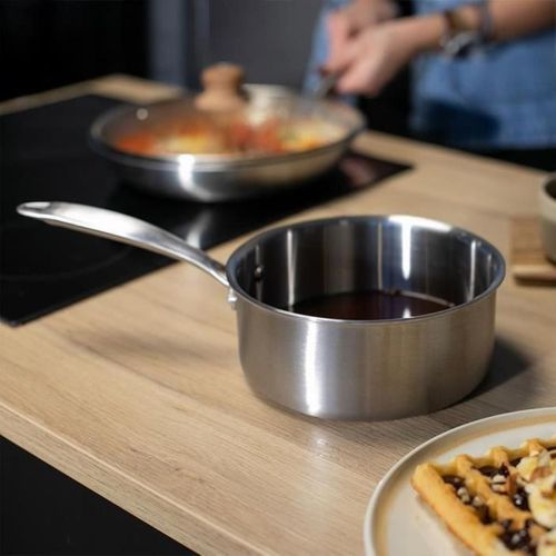 Casserole Triply 18 Cm – Acier Inox 3 Couches, Induction et Four
