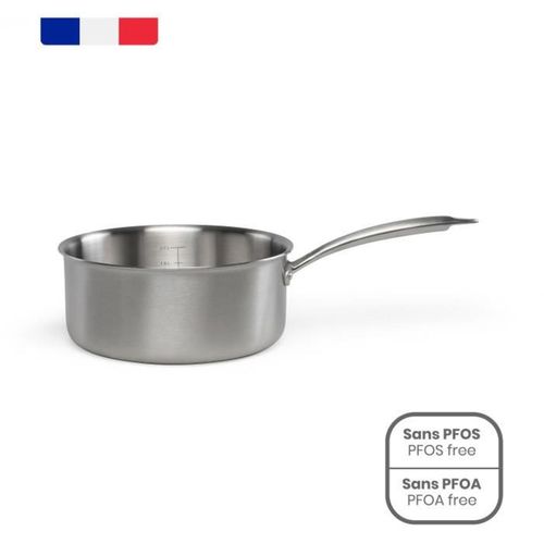 Casserole Triply 20 Cm - Acier Inox 18/10 + Aluminium, Compatible Induction