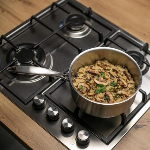 Casserole Triply 20 Cm - Acier Inox 18/10 + Aluminium, Compatible Induction