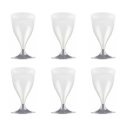Lot De 6 Verres à Vin Réutilisable "plastique" 18cl Gris