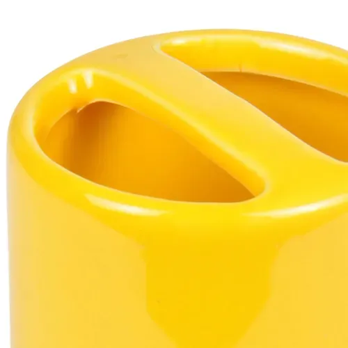 Gobelet Porte Brosse à Dents "daynight" 10cm Jaune