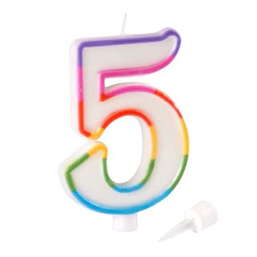 Folat 24116 Bougie Gâteau Cozy Sprinkles - Chiffre - 6 à 7 Cm - Pour Anniversaire, Décoration D'anniversaire, Fête D'enfants, Mariage, Fête