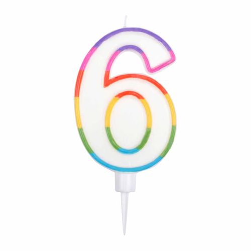 Bougie Chiffre 7 Pailletée Pour Gâteau - Décoration D'anniversaire Enfant, Thème Macaron - Multicolore - 5