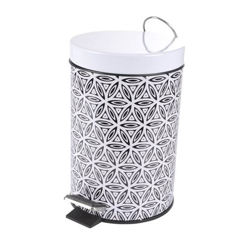 Poubelle à Pédale Imprimée "graphic Jungle" 3l Noir