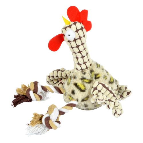 Peluche Pour Chien "coq" 30cm Marron et Blanc