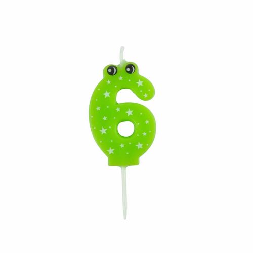 Bougie D'anniversaire "chiffre 6" 5cm Vert