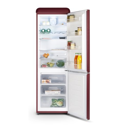 Réfrigérateur Combiné Inversé 300 Litres - Coloris Rouge Bordeaux - Scb300vwr