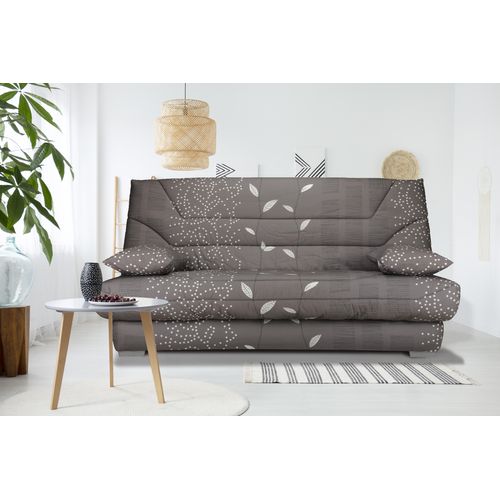 Banquette-lit clic-clac BULTEX CALIFORNIA2 tissu feuilles taupe