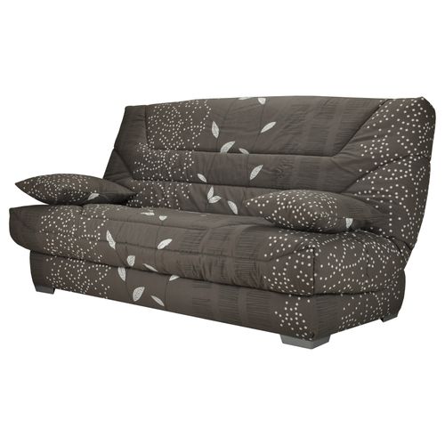 Banquette-lit clic-clac BULTEX CALIFORNIA2 tissu feuilles taupe
