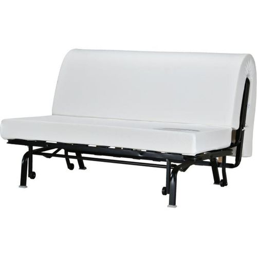 Banquette BZ 2 Places Becci - Tissu Bleu De Prusse - Matelas Bultex - L142 X P101 X H95cm - Fabrica