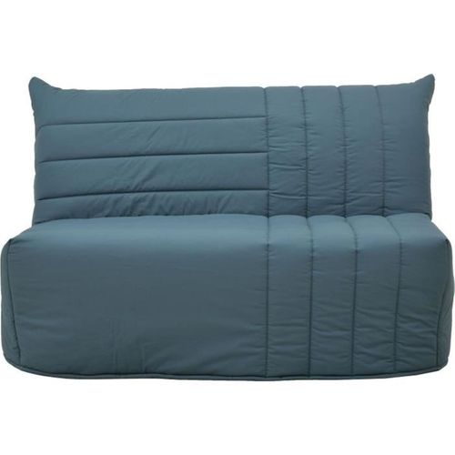 Banquette BZ 2 Places Becci - Tissu Bleu De Prusse - Matelas Bultex - L142 X P101 X H95cm - Fabrica