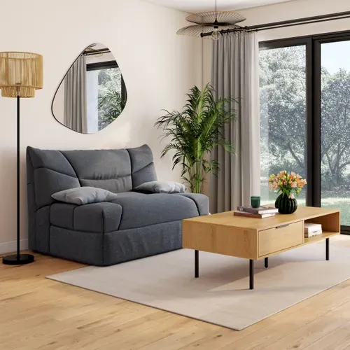 Banquette-lit BZ CELIA 3 tissu bleu gris vue d'ambiance 1