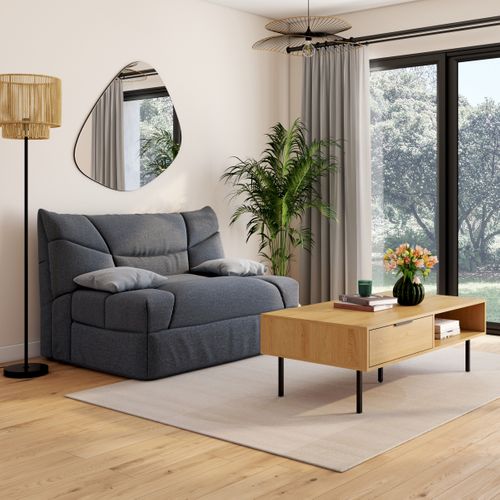 Banquette-lit BZ CELIA 3 tissu bleu gris