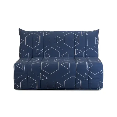 Banquette-lit BZ EMILIA 3 tissu imprimé bleu vue de face
