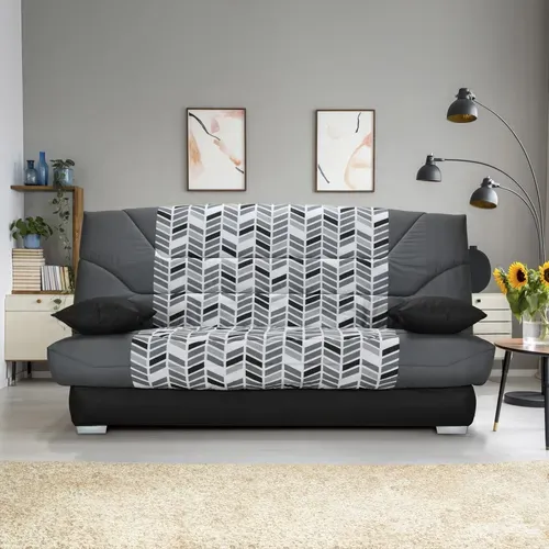 Banquette-lit clic-clac BULTEX CALIFORNIA4 tissu gris vue d'ambiance 1