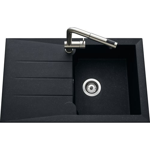 Evier résine 1 bac SLAM 81 x 50 cm noir vue de face